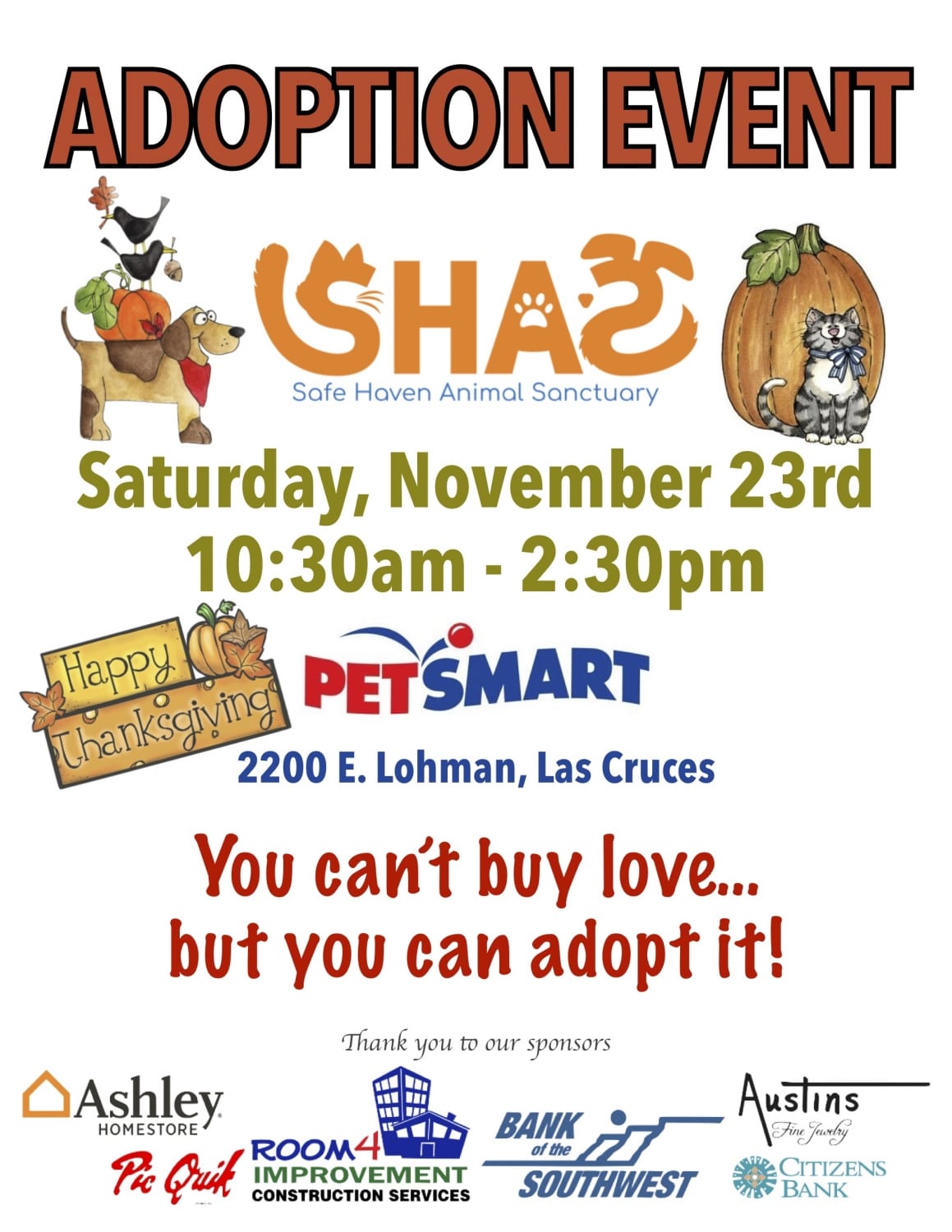 PetSmart Adoption Event Safe Haven Animal Sanctuary